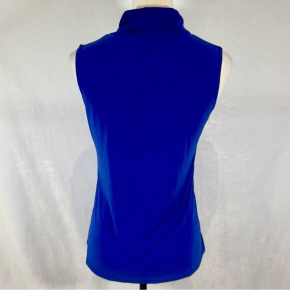 J.M. Fleurette royal blue slip knot top size medium - Picture 3 of 6